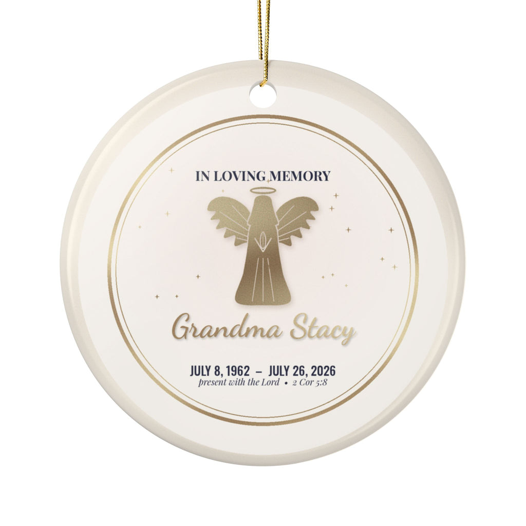 Angel Memorial Ornament, Personalized In Loving Memory Christmas Ornament with Optional Voice QR Code