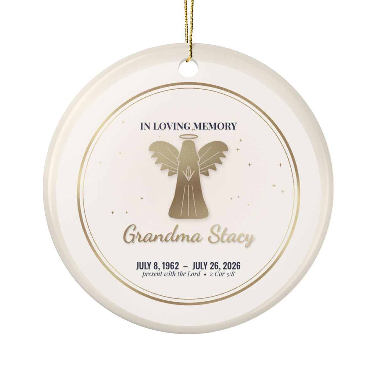 Angel Memorial Ornament, Personalized In Loving Memory Christmas Ornament with Optional Voice QR Code