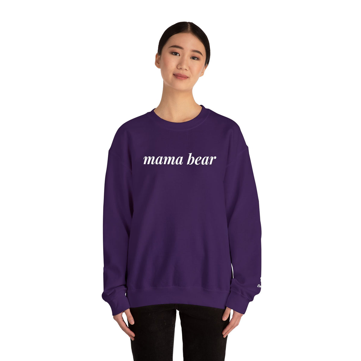 Mama Bear Sweatshirt, Embroidered Mama Bear Crewneck with Kids Names on Sleeve, Personalized Mom Gift, Custom Mama Sweatshirt