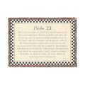 Psalm 23 Woven Blanket, The Lord Is My Shepherd Scripture Throw, Checkered Woven Cotton Bible Verse Blanket