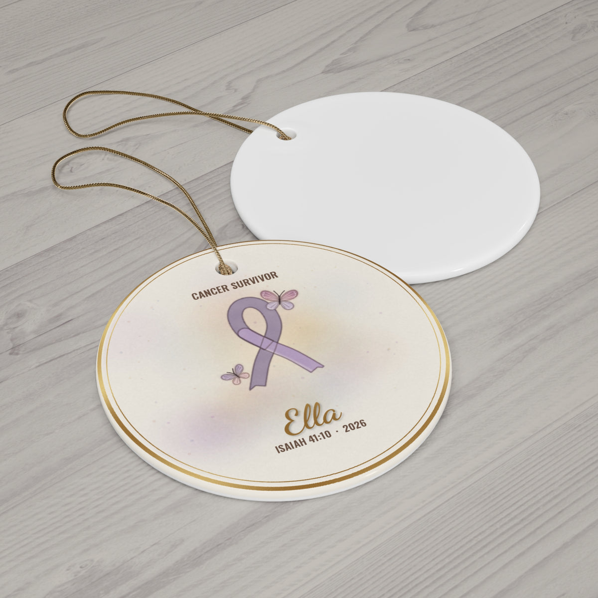 Personalized Cancer Survivor Christmas Ornament