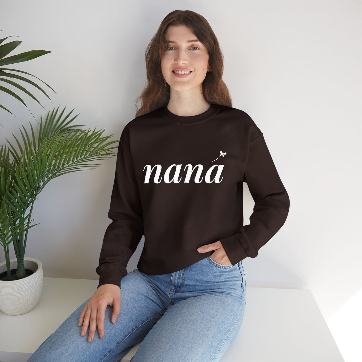 Personalized Nana embroidered sweatshirt with grandkids initials on cuff