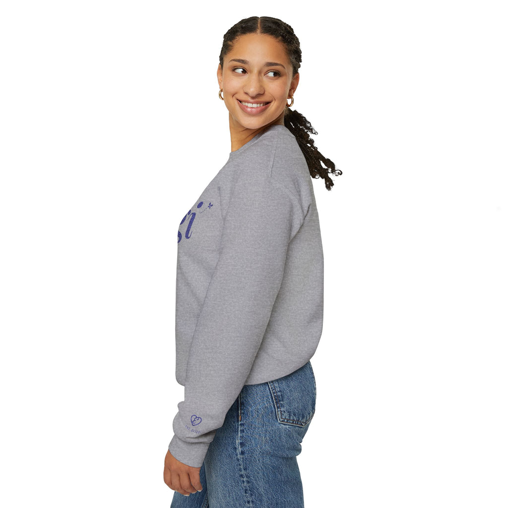 Personalized Gigi Sweatshirt, Embroidered Gigi Crewneck, Grandchild's Initial on Sleeve, Navy Thread, Grandma Christmas Gift