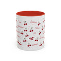 Cherry Fruit of the Spirit Accent Mug | Galatians 5:22-23 Christian Coffee Mug with Red Handle | Faith Gift 11oz