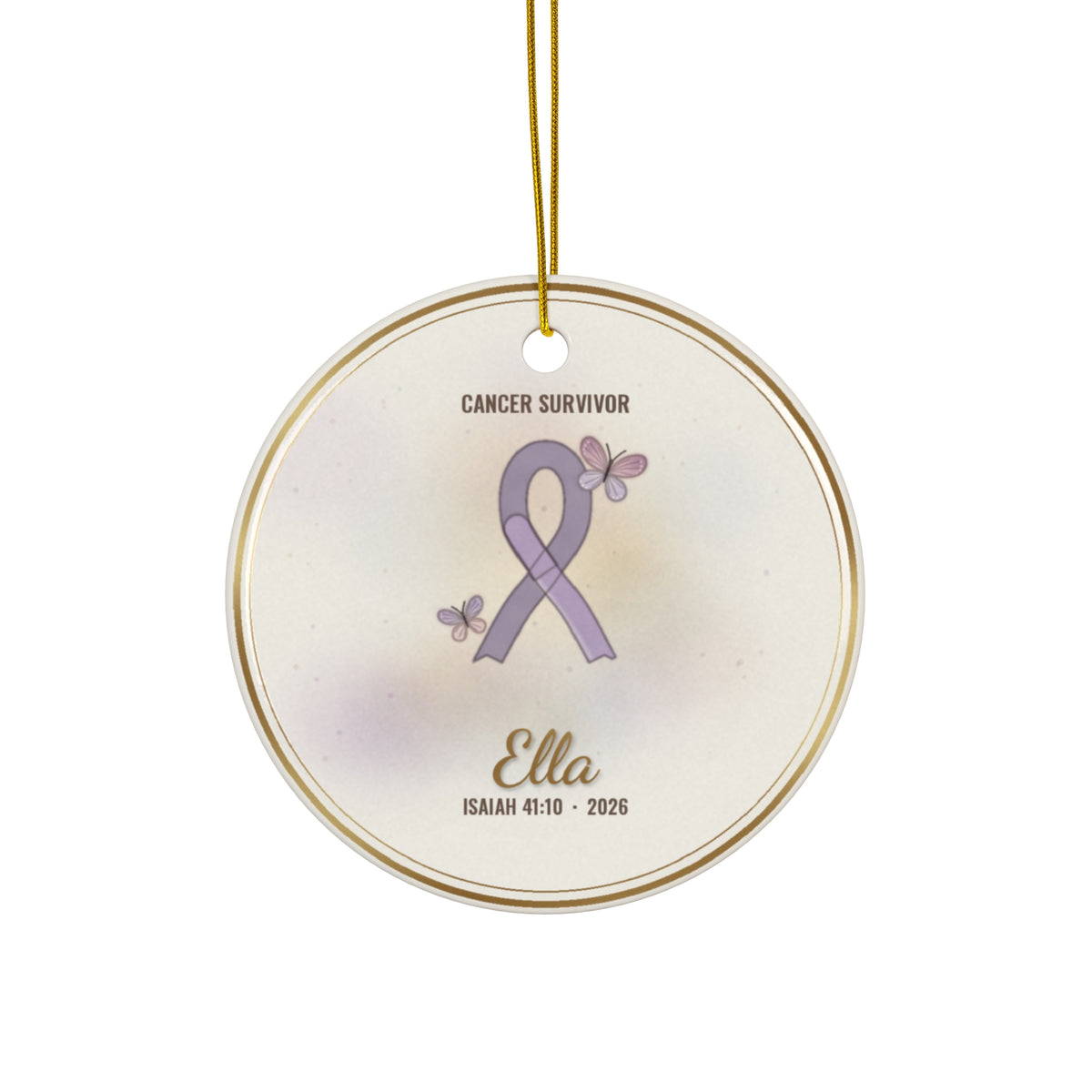 Personalized Cancer Survivor Christmas Ornament