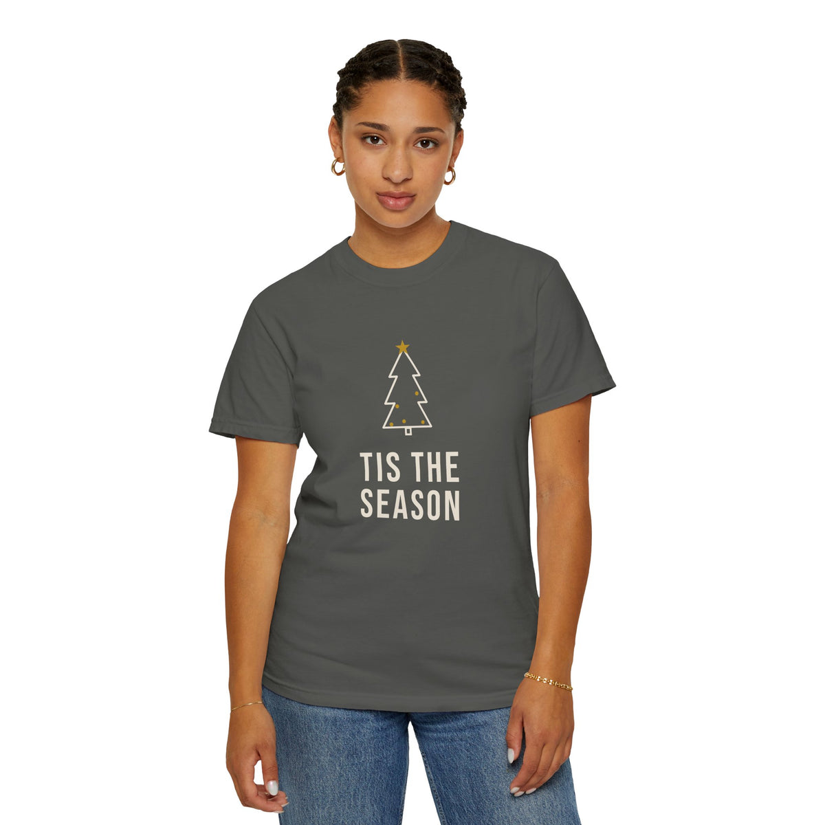 Tis the Season Shirt, Comfort Colors Christmas Tree Tee, Unisex Minimalist Christmas T-Shirt, Holiday Shirt for Men and Women, Xmas Gift