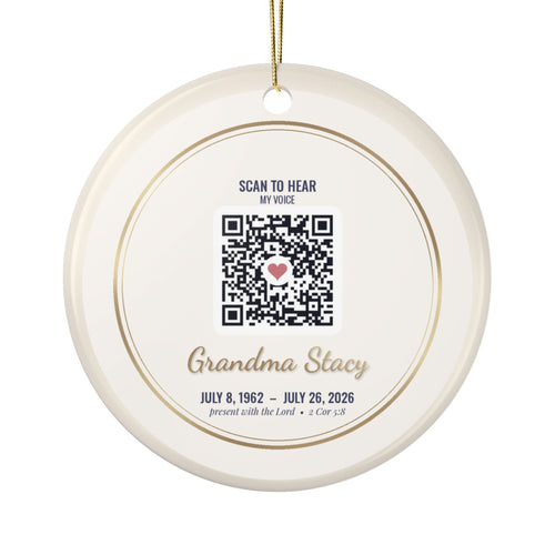 Angel Memorial Ornament, Personalized In Loving Memory Christmas Ornament with Optional Voice QR Code