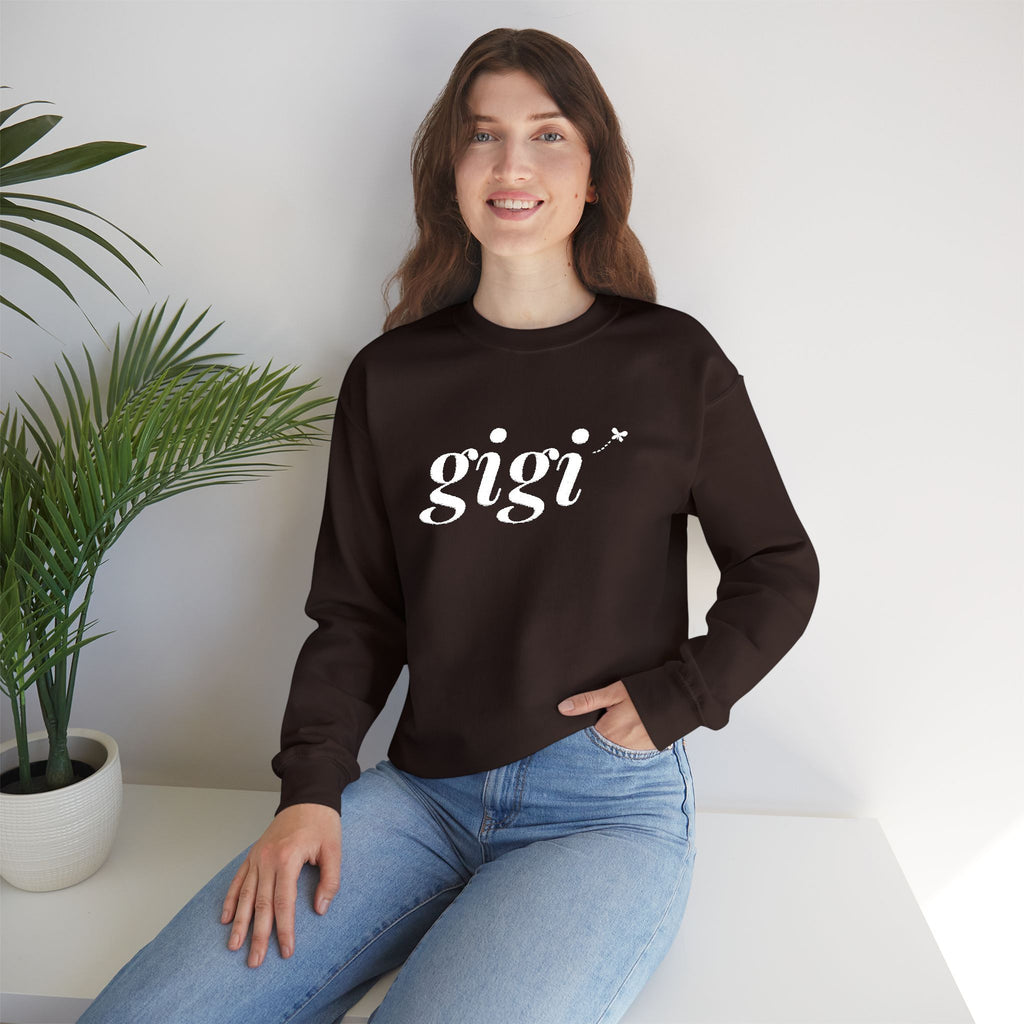 Personalized Gigi embroidered sweatshirt with grandkids initials on cuff
