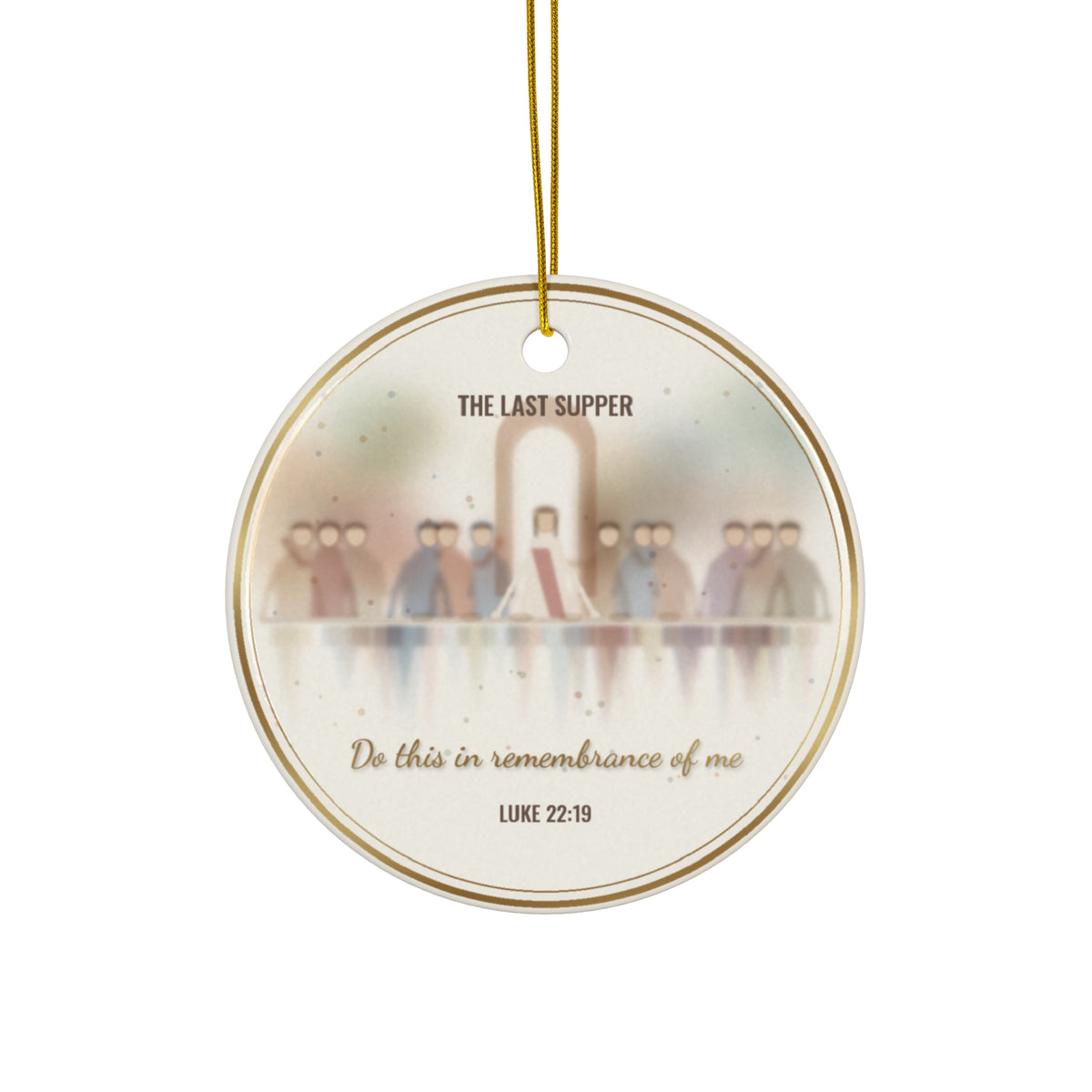 Last Supper Christmas Ornament, Watercolor Christian Ornament, Do This in Remembrance of Me Luke 22:19, Faith Gift