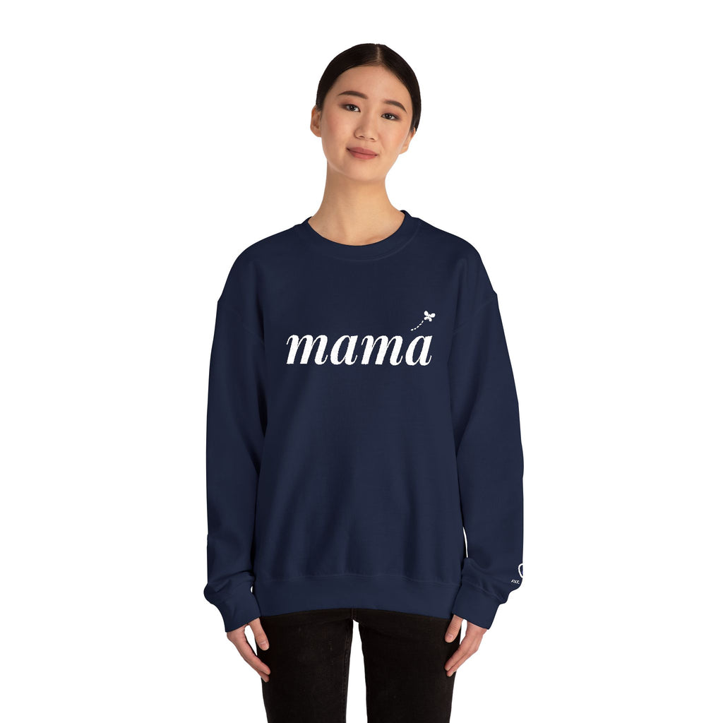 Personalized Mama Sweatshirt, Embroidered Mama Crewneck, Child's Initial on Sleeve, White Thread, Mom Christmas Gift, New Mom Gift