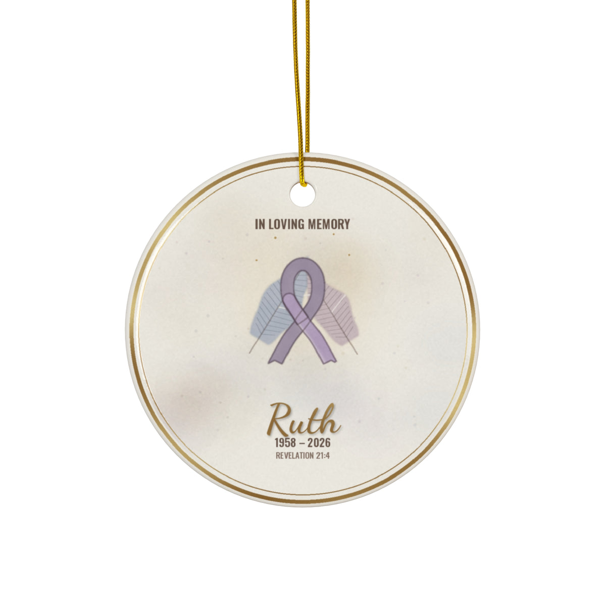 Personalized Cancer Memorial Christmas Ornament