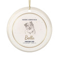 Dog Christmas Ornament from Your Photo, Personalized Pet Portrait Ornament, Optional Bark QR Code