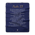 Psalm 23 Blanket in Navy, The Lord Is My Shepherd Scripture Throw, Sherpa Fleece Bible Verse Blanket, Christian Comfort Gift