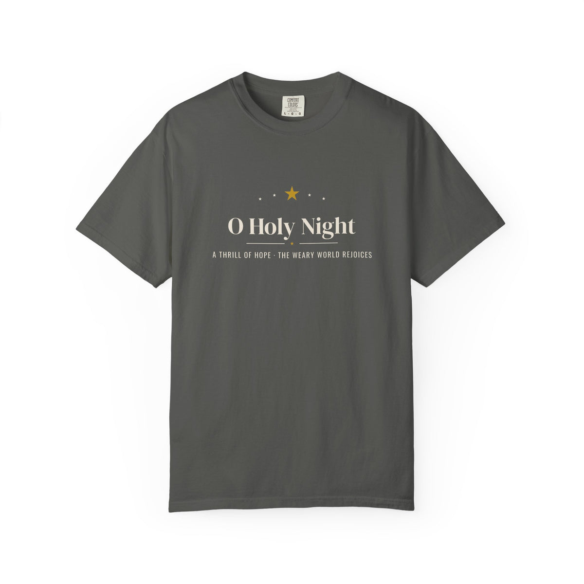 O Holy Night Christian Christmas hymn t-shirt with gold star