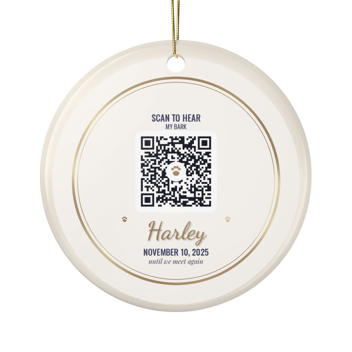 Dog Memorial Ornament from Your Photo, Personalized Pet Loss Gift, Optional Bark QR Code