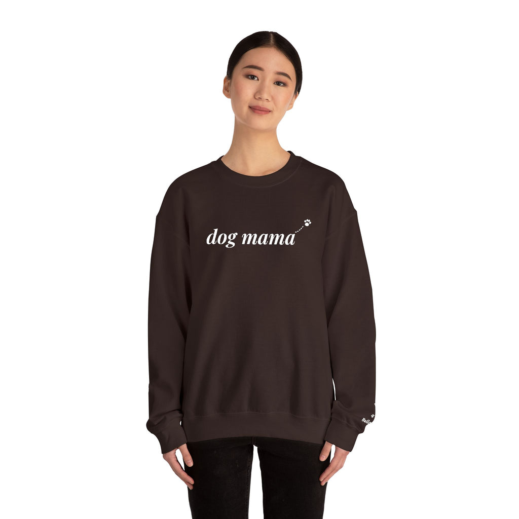 Personalized Dog Mama embroidered sweatshirt with dog name on sleeve