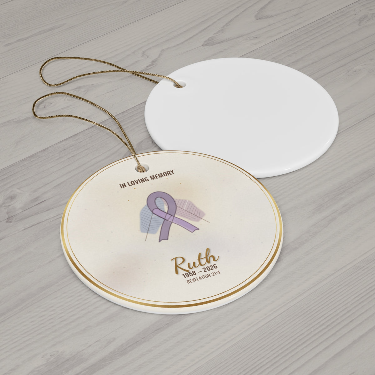 Personalized Cancer Memorial Christmas Ornament