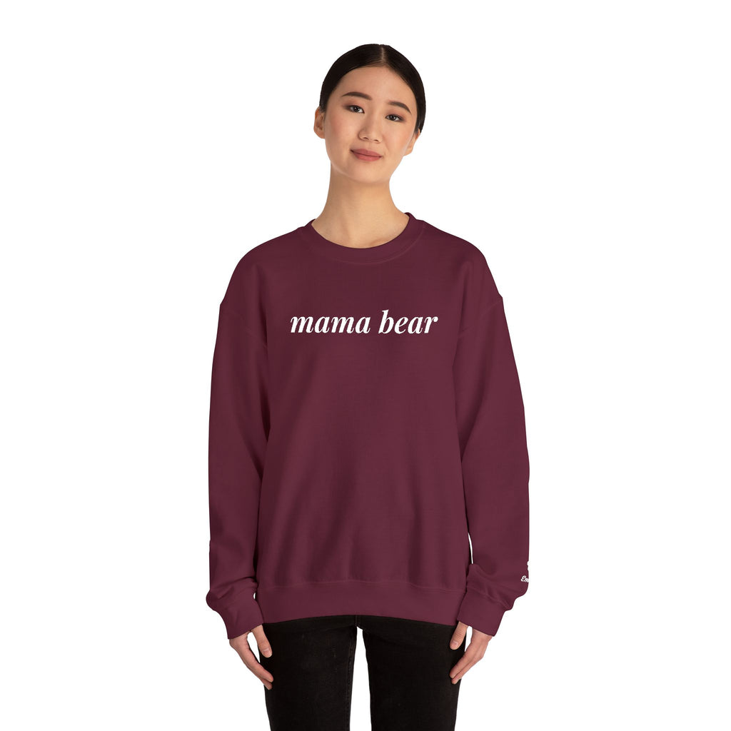 Mama Bear Sweatshirt, Embroidered Mama Bear Crewneck with Kids Names on Sleeve, Personalized Mom Gift, Custom Mama Sweatshirt