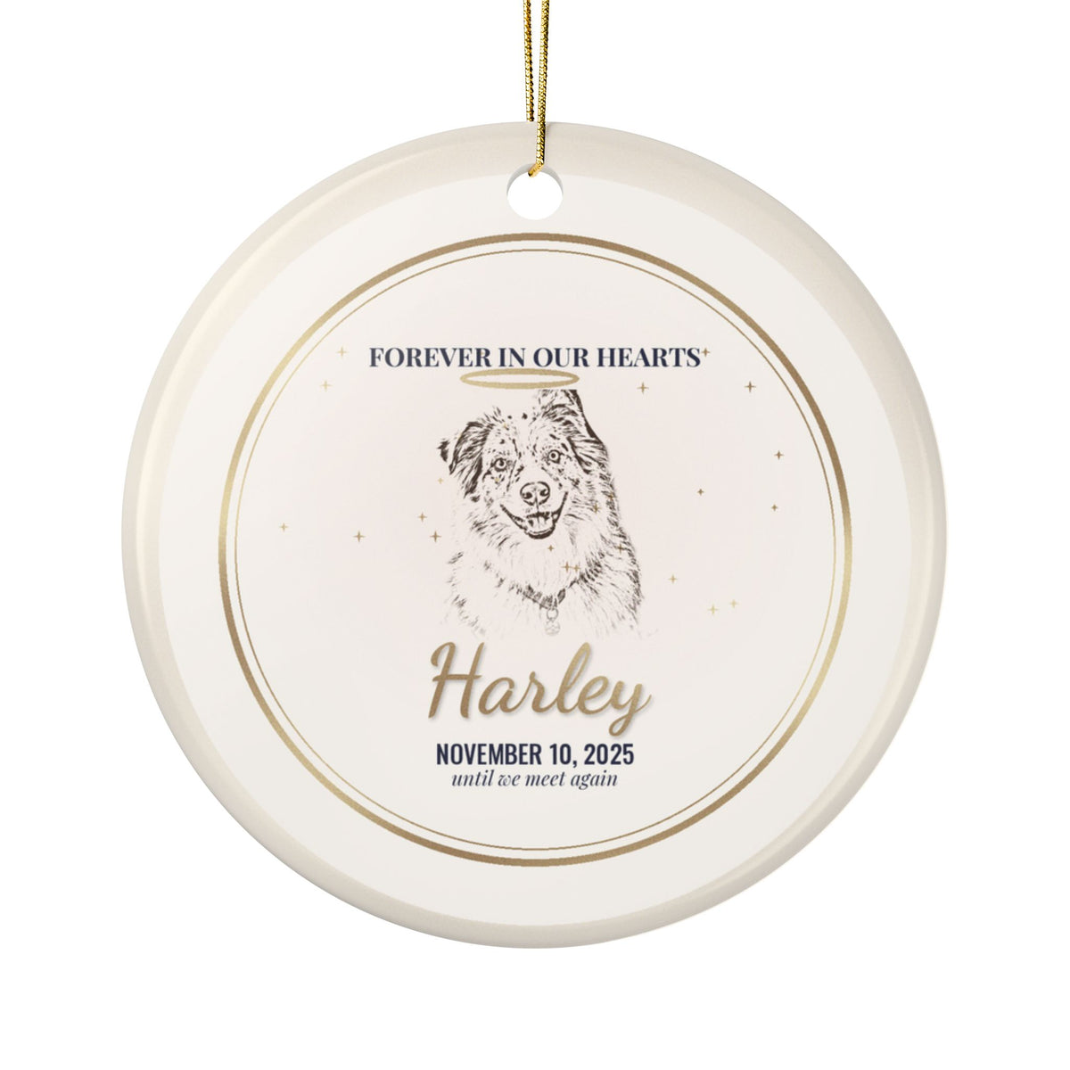 Dog Memorial Ornament from Your Photo, Personalized Pet Loss Gift, Optional Bark QR Code
