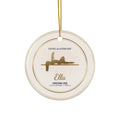 Gymnast Christmas Ornament, Personalized Gymnastics Ornament, Gold Silhouette or Photo