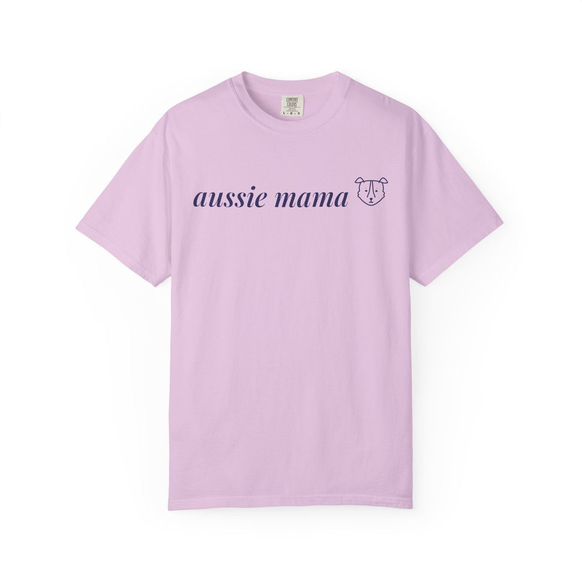 Aussie Mama Shirt, Comfort Colors Australian Shepherd Mom Tee, Cute Aussie Dog Face Line Art Gift, Minimalist Dog Mom T-Shirt