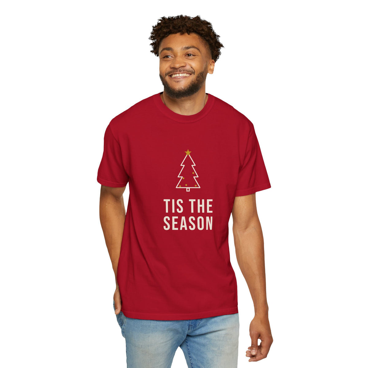 Tis the Season Shirt, Comfort Colors Christmas Tree Tee, Unisex Minimalist Christmas T-Shirt, Holiday Shirt for Men and Women, Xmas Gift