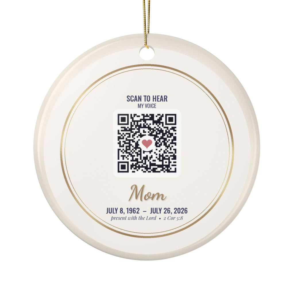 Memorial Photo Ornament, Personalized In Loving Memory Christmas Ornament with Optional Voice QR Code Back