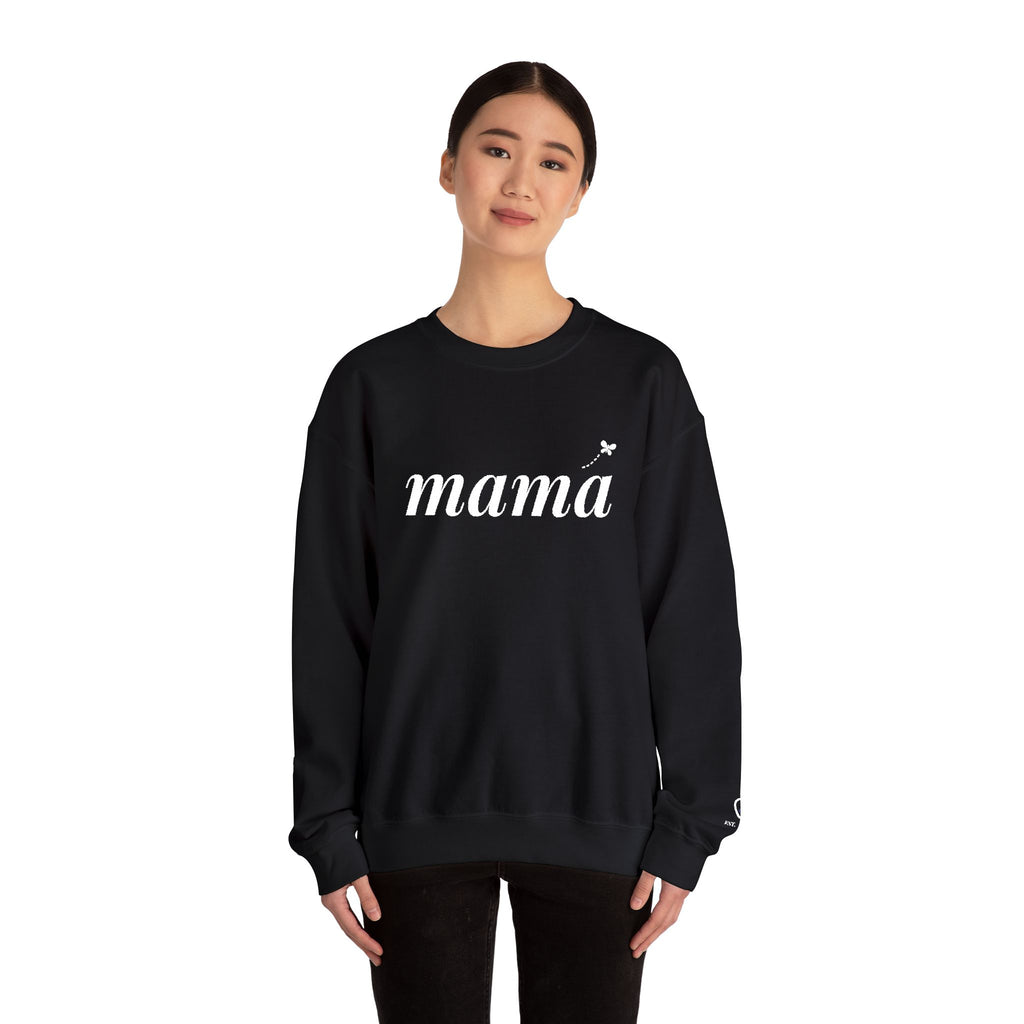 Personalized Mama Sweatshirt, Embroidered Mama Crewneck, Child's Initial on Sleeve, White Thread, Mom Christmas Gift, New Mom Gift