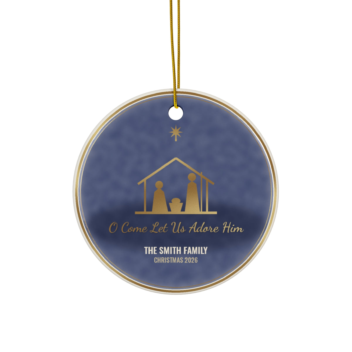 O Come Let Us Adore Him Ornament, Personalized Family Nativity Ornament 2026, Christian Christmas Ornament