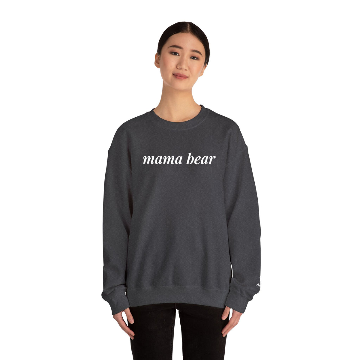 Mama Bear Sweatshirt, Embroidered Mama Bear Crewneck with Kids Names on Sleeve, Personalized Mom Gift, Custom Mama Sweatshirt