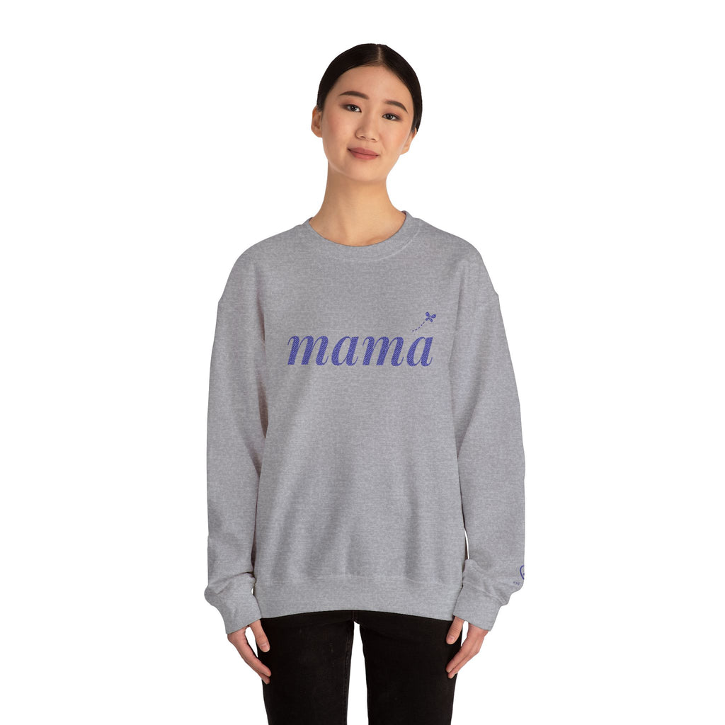 Personalized Mama Sweatshirt, Embroidered Mama Crewneck, Child's Initial on Sleeve, Navy Thread, Mom Christmas Gift, New Mom Gift