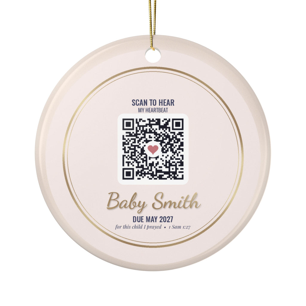 Sonogram Ornament, Pregnancy Announcement Christmas Ornament, It's a Girl or It's a Boy, Optional Heartbeat QR Code
