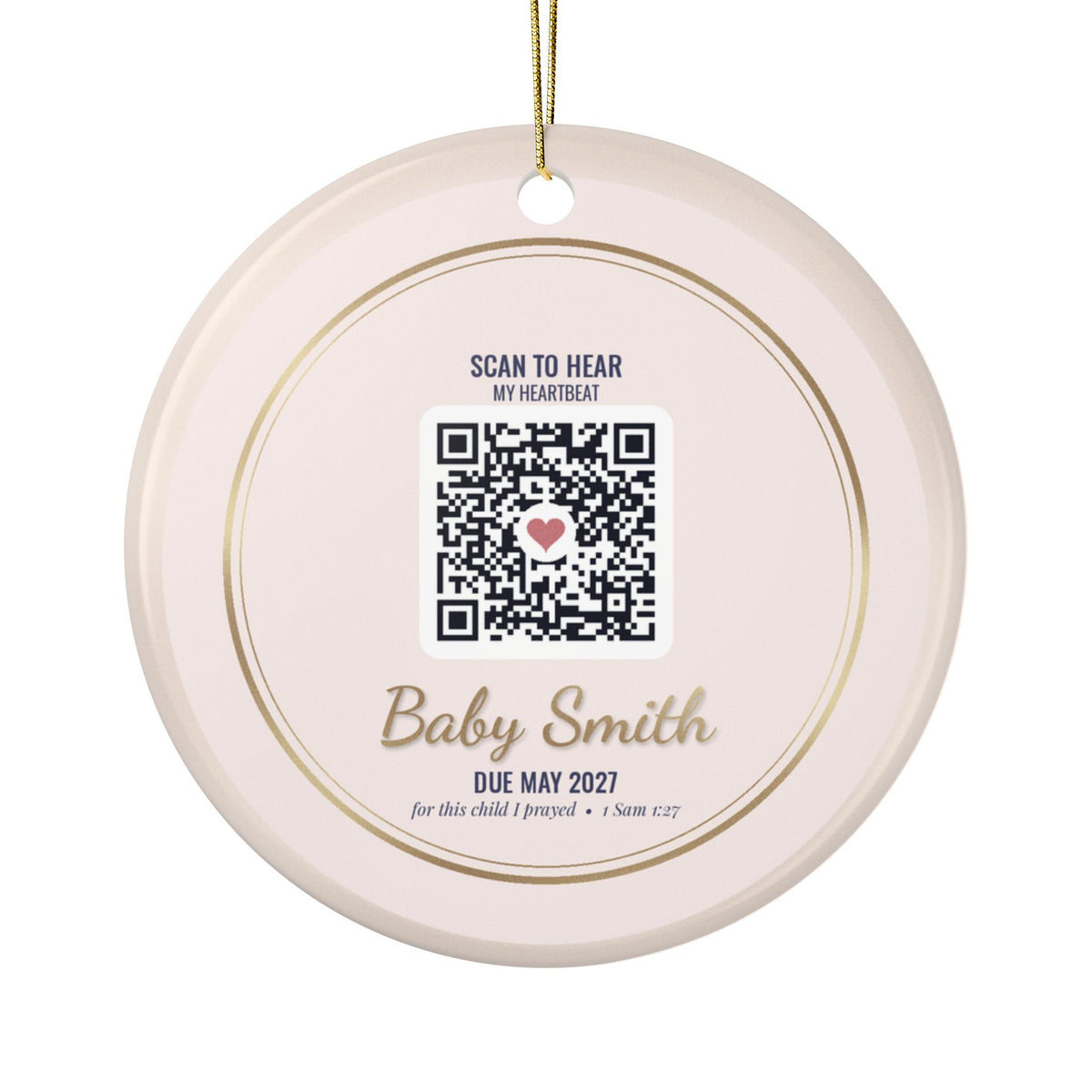 Sonogram Ornament, Pregnancy Announcement Christmas Ornament, It's a Girl or It's a Boy, Optional Heartbeat QR Code