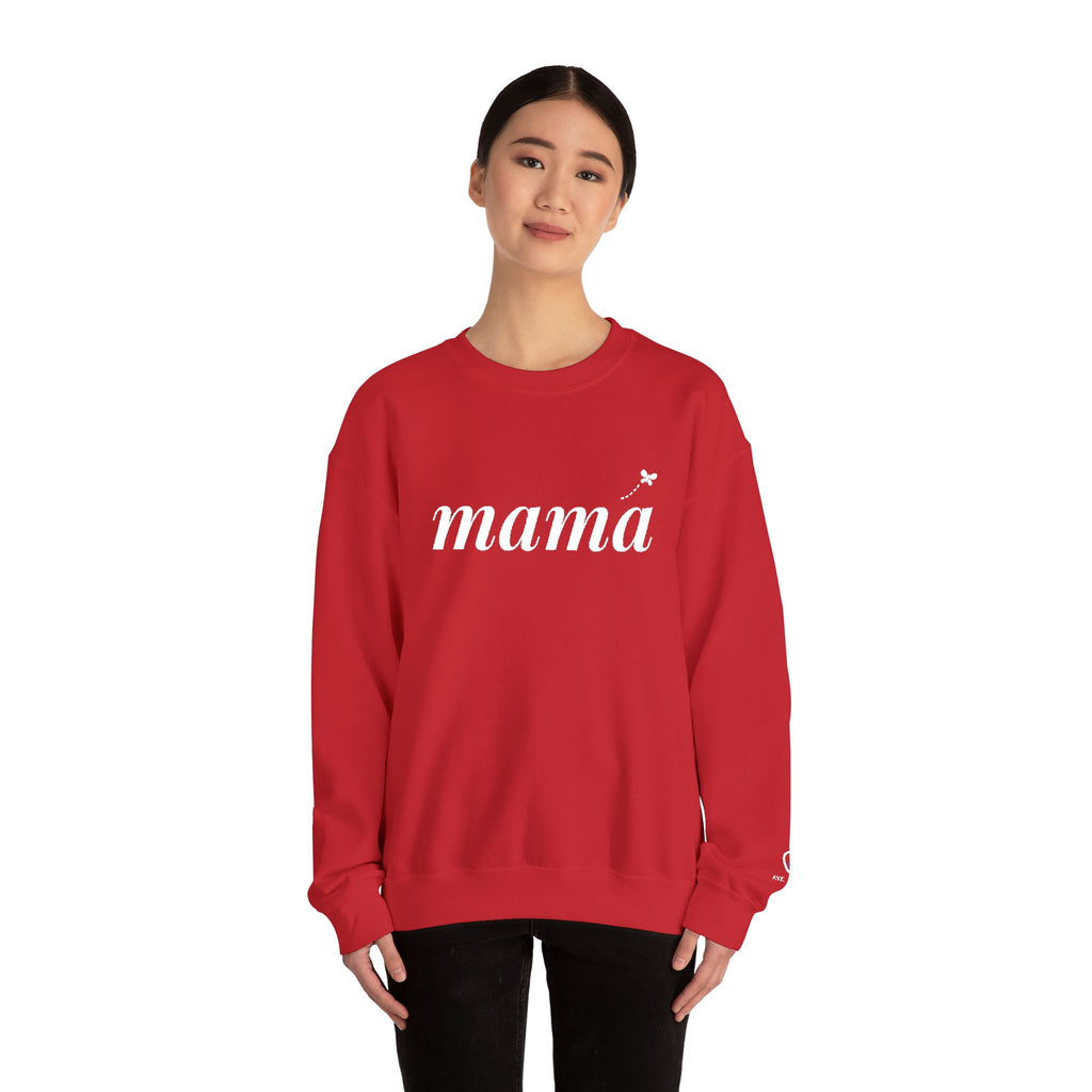 Personalized Mama Sweatshirt, Embroidered Mama Crewneck, Child's Initial on Sleeve, White Thread, Mom Christmas Gift, New Mom Gift
