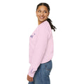 Becoming embroidered sweatshirt in light color with navy butterfly sleeve